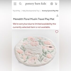 Pottery Barn kids Meridith Floral muslin travel play mat